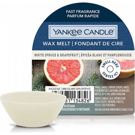 CERA DA FONDERE WAX MELT WHITE SPRUCE & GRAPEFRUIT YANKEE CANDLE