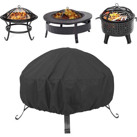 Housse Brasero Ronde 22-34" pour Extérieur Imperméable Oxford 420D Protection Complète Anti-UV Durable