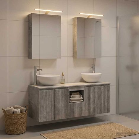 vidaXL Bathroom Cabinet Set 5 pcs Concrete Grey Engineered Wood (1/5)