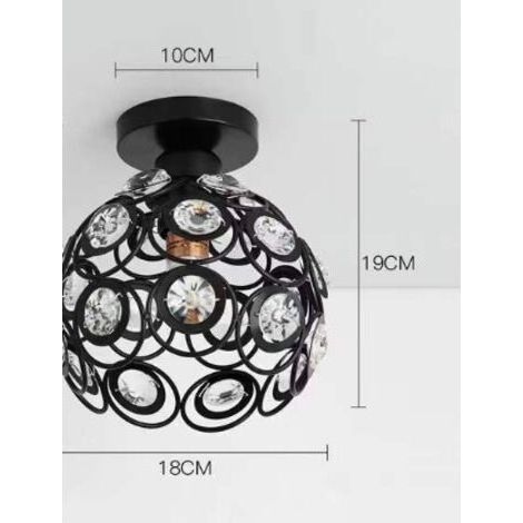 Lampe murale géométrique en fer forgé pour le salon, la cuisine, le loft, la salle à manger, la cafétéria (ampoule non incluse) Lumière blanche en forme de boule de cristal E27 (1/4)