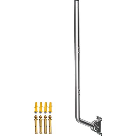 Mât d'antenne Universel pour antennes de télévision/Satellite/Radio/Wi-FI - Support d'installation sur Poteau et Mural réglable (Support en Inoxydable de 82cm) (1/5)