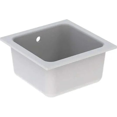 Allia – Évier cuve de laboratoire 1 bac en grès blanc – Pour cuisine professionnelle – Résistant aux chocs et aux produits chimiques (1/3)