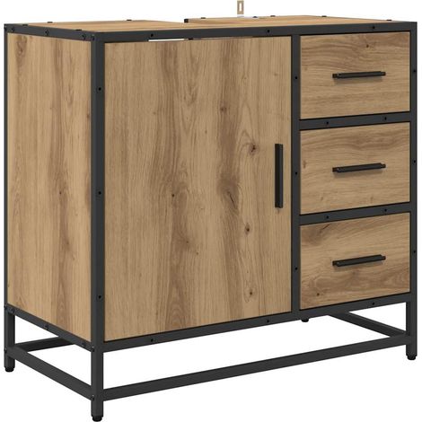 Mueble de Cuarto de Baño Roble artesanal 65 x 33 x 60 cm vidaXL