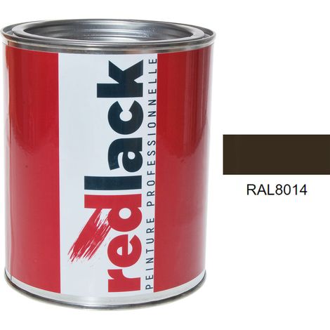 Dose 1L Lack Mehrzweckfarbe – RAL 8014 – Sepiabraun – Glanz – für verschiedene Oberflächen – Redlack