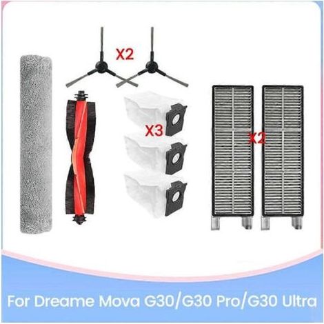 Pièces détachées pour aspirateur Dreame Mova G30/G30 Pro/G30 Ultra : brosse, filtre HEPA, sac à poussière, chiffon de nettoyage à chenilles (1/5)