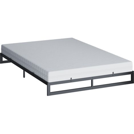Telaio del letto Lenora, Nero, 140x200 con materasso, Vitalispa (1/5)