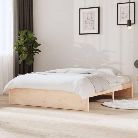 Bed Frame without Mattress Solid Wood 140x200 cm vidaXL (1/5)