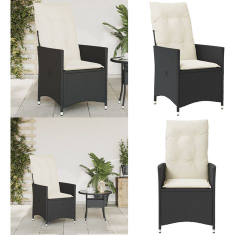 Gartensessel Verstellbar mit Kissen Schwarz Poly Rattan - Gartenstuhl - Relaxsessel - Loungesessel - Outdoor Möbel - Gartenmöbel - Home & Living (1/5)
