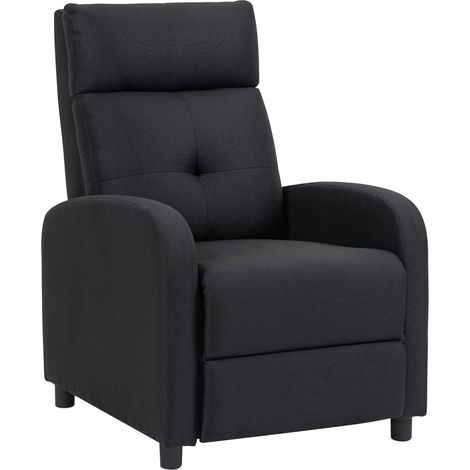 Fauteuil inclinable avec fonction relax, repose pieds extensible, ressorts ensachés, supporte jusqu à 150 kg, noir (1/5)