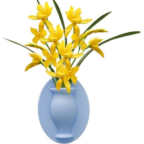 DécorationVases amovibles en silicone, vases adhésifs muraux flexibles, supports pour plantes, contenants pour la maison et le bureau (1/5)
