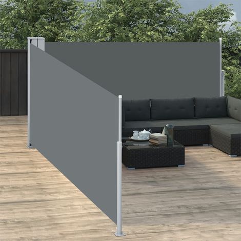 Auvent latéral rétractable Paravent extérieur Brise Vue Rétractable pour Jardin, Balcon, terrasse Anthracite 100 x 1000 cm NDTN3033699 (1/5)