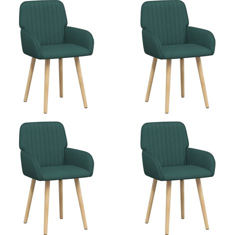 Maison Exclusive - Sedie da pranzo 4 pz Tessuto Verde Scuro 56,5 x 50 x 87,5 cm (1/5)