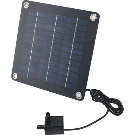 20W Panneau photovoltaïque monocristallin + kit pompe 12V CC fontaine bassin jardin, tête 9.8 pi, débit 240 L/h (1/5)