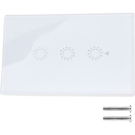 Interrupteur Tactile Intelligent WiFi 1/2/3 Gang Standard US Sans Fil Panneau Mural Blanc Commande à Distance par Application (1/5)