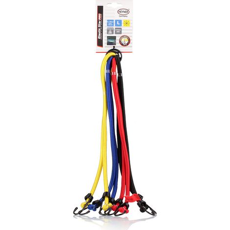 HEYNER® Gepäckspinne 8 x 40 cm Gummi-Spannseile 8-Armig Elastisch Gepäckspanner mit Stahlhaken Sichern und Tragen von Lasten mehrfarbig