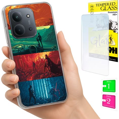 Custodia per Xiaomi Redmi 15C 4G 171mm, cover posteriore con vetro 9H. (1/5)