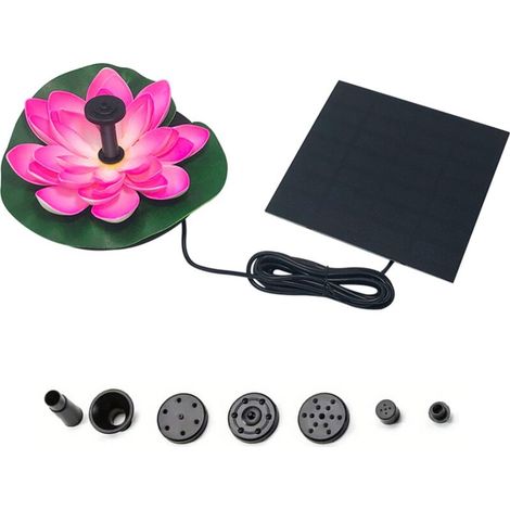 Fontaine Solaire, Fontaine de jardin, 7V/2.5W, 45DB 180L/heure, Rose (1/5)