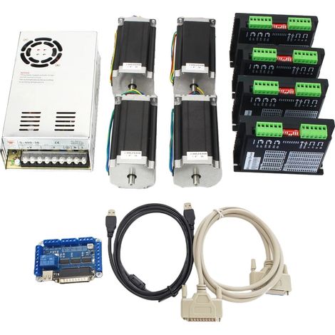 Kit CNC, Moteur Pas à Pas à Couple Élevé, Carte de Contrôle Polyvalente, Kit Mach3 LPT 4 axes