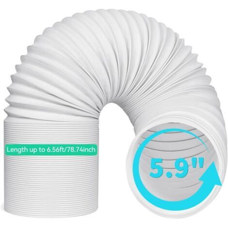 BUNTHAUS Tuyau d'échappement portable pour climatiseur : pièce d'échappement universelle de rechange pour climatiseur Qoosea de 15,2 cm de diamètre jusqu'à 2 m dans le sens contraire des aiguilles d'u (1/5)