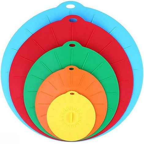 Ecleanfy - Couvercle en Silicone, Réutilisables Couvercles en 5 Tailles Différentes (1/5)