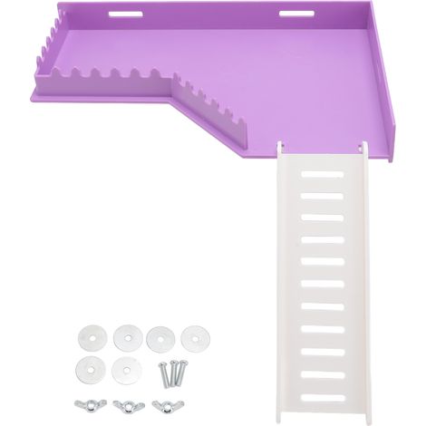 Plate-forme pour Hamster avec échelle pour Cage, amusant, sûr, gain de place, polyvalent, debout et souris, cochon d'inde, Chinchilla en forme de L (1/5)