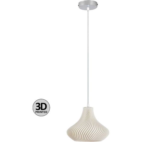 Lampada a sospensione TIANA E14 1x max.25W metallo cromato, plastica bianca H: 120cm Ø22cm dimmerabile (1/5)