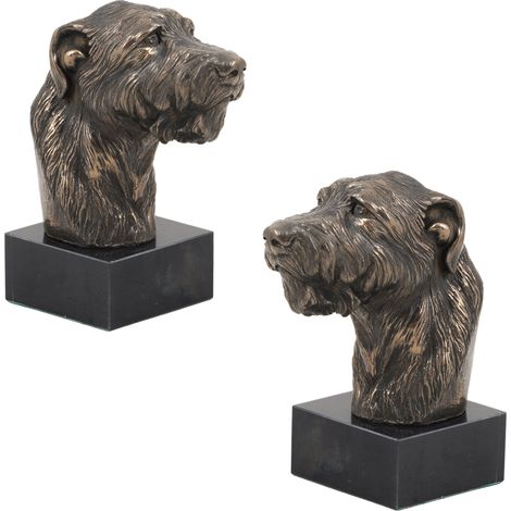 Galgo irlandés - estatuilla de perro, busto sobre una base de piedra, escultura, trofeo para una exposición canina de Art-Dog (1/5)