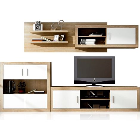 Salón modular con gran capacidad de almacenaje 290 cm Nuka V8 Cambria - Blanco (ancho) x 175cm (alto) (1/5)