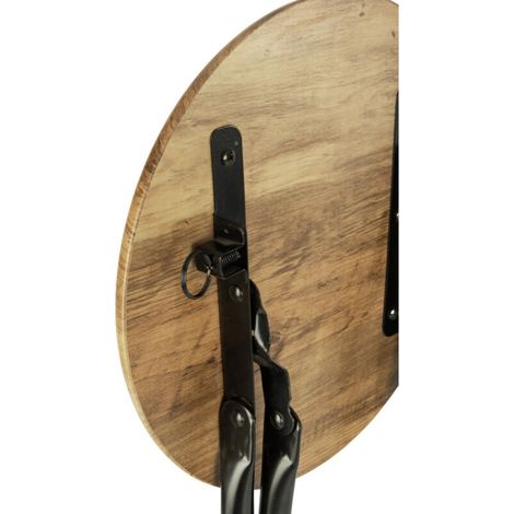 Tabouret pliant noir pour salle de bain – Structure en métal – Assise en MDF – Dimensions 30cm x 46cm – Gain de place optimal