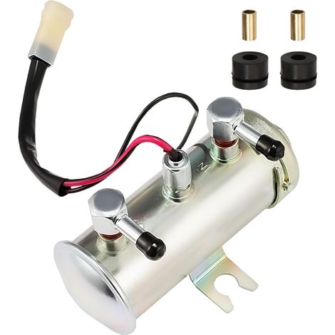 12V Universal-Elektrokraftstoffpumpe, hohes, facettiertes rotes Design, selbstansaugende Diesel-/Benzinpumpe für Vergasermotoren, für Oldtimer, Auto-Kits, Boote