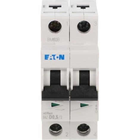 Interruttore automatico 2P D 0,5A 15kA AC FAZ-D0.5/2 278767
