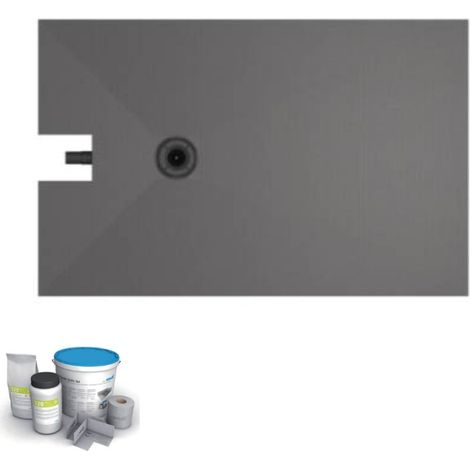 Wedi – Receveur de douche à carreler 140 x 90 cm – Bonde intégrée – Kit d'étanchéité – Mousse XPS 100 % étanche – Installation facile