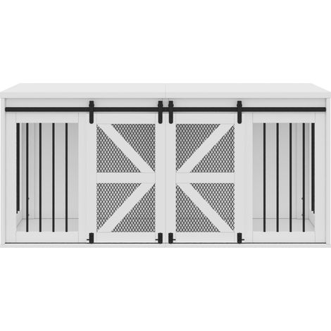 GagaCage pour chien 160x60x75 cm blanc porte grange (1/5)