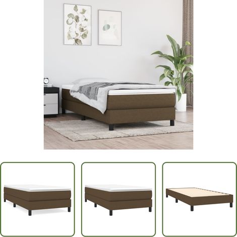 Matratze - Boxspringbett mit Matratze Dunkelbraun 90x200 cm Stoff (1/5)