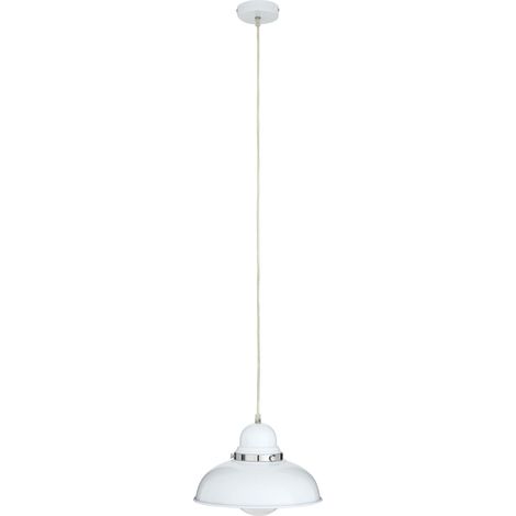 Premier Housewares Jasper White and Chrome Pendant Light (1/4)