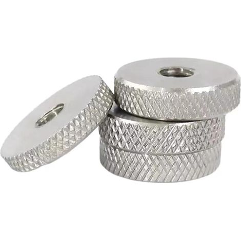 Écrou moleté plat en acier inoxydable 304, épaisseur 5 mm, M3-M10 (1/5)