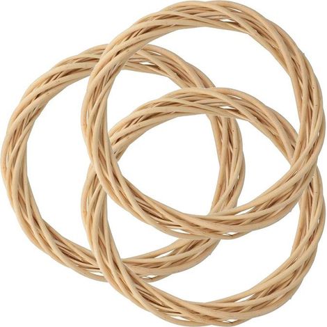 3 couronnes décoratives en osier 25 cm (1/2)