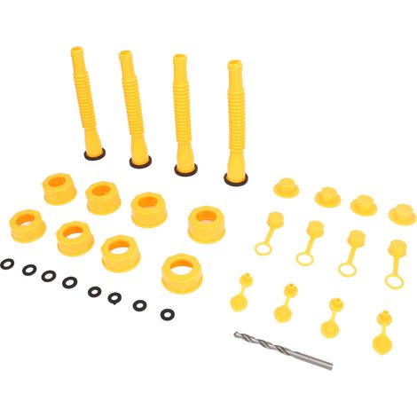 Universeller Einfüllstutzen für Benzinkanister, Ersatzteilset mit 8-mm-Bohrer, Überlaufschutz, Düse geeignet für die meisten Benzinkanister. (1/5)