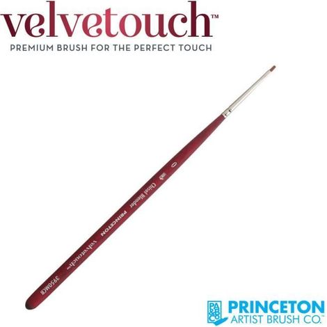 Pinceau - PRINCETON - Velvetouch P3950 - Mini brosse à ombrer plate courte - Manche Velvetouch court - Mélange synthétique (1/2)