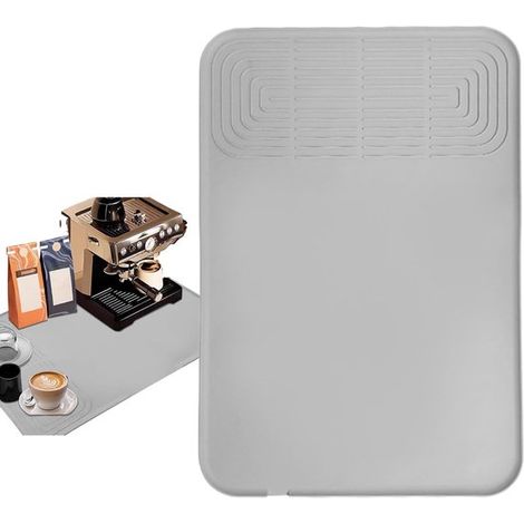 Tappetino in silicone con bordo rialzato per macchina da caffè, 60x40 cm, antigoccia, ideale per scrivanie, banconi e balconi, sia all'interno che all'esterno. (1/5)