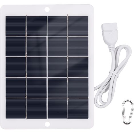 Chargeur solaire compact 3W 5V imperméable à panneau solaire pour camping plein air avec port USB pour charger smartphone mini ventilateurs lampe LED caméra surveillance (1/3)