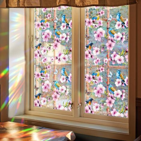 Lámina para ventanas,43x200cm,Adhesión electrostática,Lámina para ventanas para el hogar,Adhesión electrostática al vidrio,Lámina para vidrio (1/5)