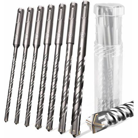 Coffret de forets Perforateur à percussion pour béton avec 4 lames de tailles 5, 6, 6, 8, 8, 10 et 12 x 160 mm - livré en boîte (1/5)