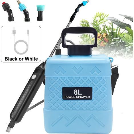 8-Liter-USB-wiederaufladbares elektrisches Sprühgerät – Schulter-Sprühgerät mit Lithium-Akku, ausziehbarer Lanze und 3 verstellbaren Düsen (1/5)