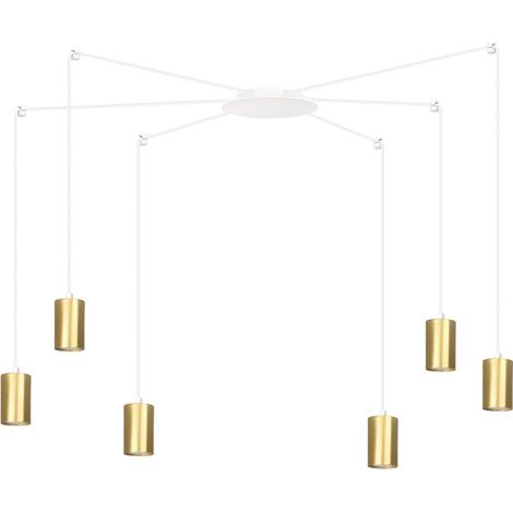 Lampada a Sospensione Traker, Acciaio verniciato a polvere, Bianco, Oro, 300x300x14 cm (1/5)