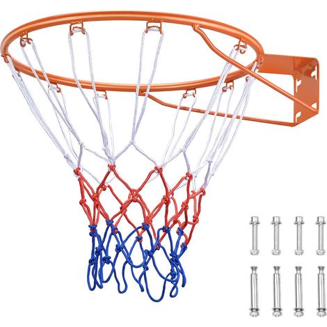 Wandmontierter Basketballkorb, robuster Korb aus Q235-Stahl mit Netz, standardmäßiges 18-Zoll-Flexband, Tür- oder Wandmontage, für den Innen- und Außenbereich geeignet, für Kinder und Erwachsene (1/5)