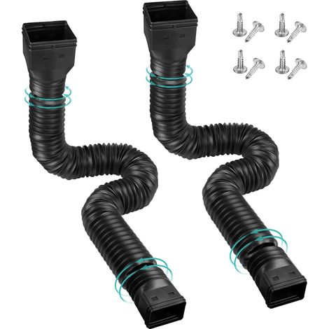 Ensemble de 2 rallonges flexibles pour tuyau d'arrosage – rallonge de descente de gouttière, raccord télescopique pour drain (1/5)
