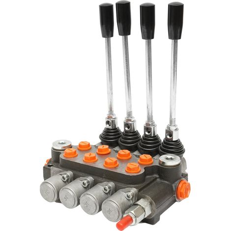 Distributore idraulico a 4 leve, portata 40L/min, con leva inclusa -15 /+80 Breckner Germany (1/4)