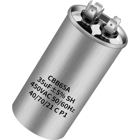 CBB65 450V AC 35uf 50/60HZ Condensateur pour climatiseur,Capacitor,condensateur de compresseur,condensateur de démarrage extérieur,condensateur rond (1/5)