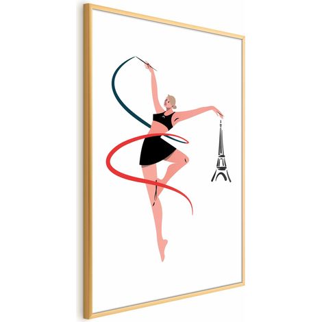 Poster – Illustration einer Frau mit einem Band – rhythmische Sportgymnastik (1/4)